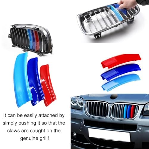 VaisbyTown Automotive Grille Inserts for BMW X3 E83 LCI 2007-2010 7 Grilles, Front Grill Accessories - Thumbnail 2