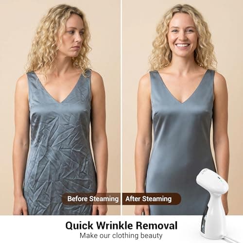 Handheld Steamer for Clothes Wrinkle Removes,110V to 220V Garment Steamer for Multiple Countries,1000W,Large Water Tank 450 ML,10 FT Power Cord,35s Fast Heating (white) - Thumbnail 5