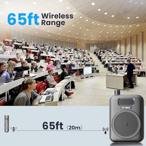 Voice Amplifier Wireless Microphone with Bluetooth Lavalier, Portable Microphone and Speaker for Teachers, Mini Rechargeable Amplifier, Ideal for Classroom, Meetings, Yoga, Speeches, and Tour Guides - Thumbnail 2