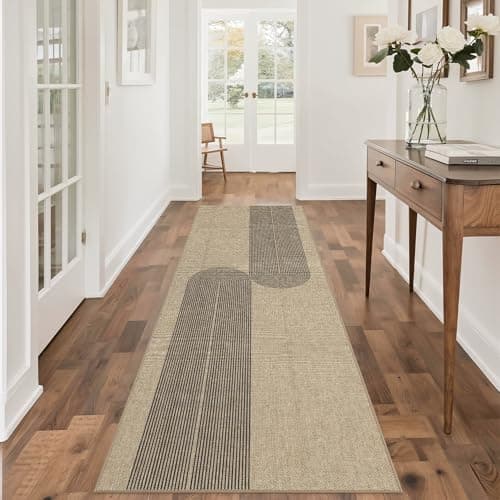 Arvenchy Easy Jute Rug 2.5x8: Indoor Outdoor Natural Boho Area Rugs for Hallway Patio Non Slip - Farmhouse Neutral Contemporary Carpet Mat for Entryway Kitchen Laundry Room Bedroom Washable - Image 1