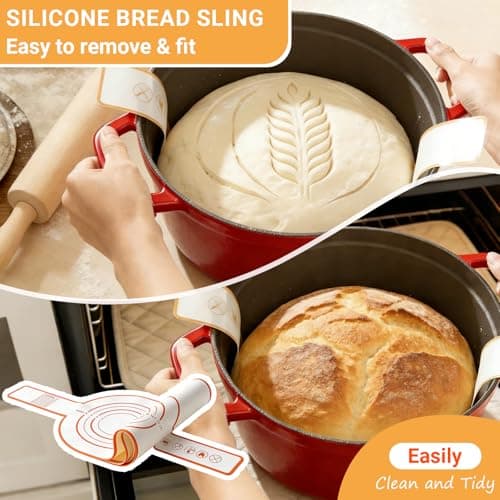 Acessorz Sourdough Bread Baking Supplies,Sourdough Starter Kit,2 Cotton Rope Banneton Proofing Basket,Bread Proofing Basket Making Tool Kit,Sour Dough Kit Tools,Baking Gifts for Women,Bakers,Wife,Mom - Thumbnail 4