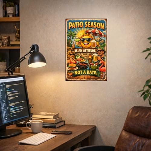 Patio Season Is An Attitude Not A Date Vintage Metal Tin Sign Outdoor Barbecue Wall Decor Summer Party Humor Art Plaque For Patio Bar Backyard Grill Pool Area Man Cave Gift 8x12 Inch - Thumbnail 4