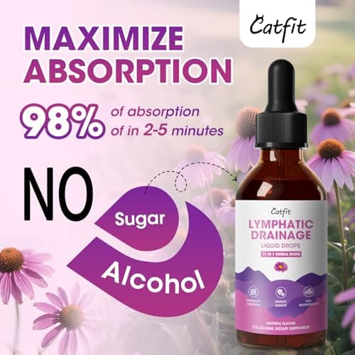 Lymphatic Drainage Drops Supplements for Immune, Lymph System Support, Cleanse & Detox, Liver Health with Echinacea,Elderberry,Cleavers Herb,Burdock, Calendula, Vegan, Non-GMO,Natural Flavor, 2 Fl Oz - Thumbnail 6