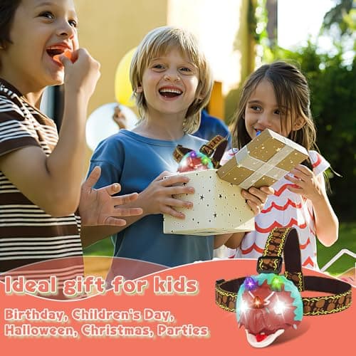 TIGTECGAME Dinosaur Headlamp for Kids Flashlight T-Rex LED Headlights Outdoor Toys Camping Essentials Gift for Boys Girls Toddlers Birthday Easter Halloween Christamas - Thumbnail 6