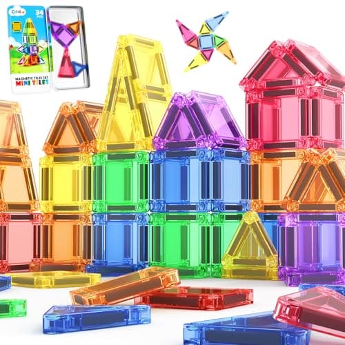 Coodoo Magnetic Tiles for Kids Ages 4-8 Toddler Toys Magnetic Blocks Building Toy STEM Outdoor Kids Toys Gift for Boys & Girls 3+ Year Old, Pocket-Sized Mini Tiles for Classroom Must Haves - Image 1