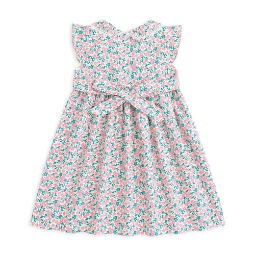 Simplee kids Baby Pink Dress Toddler Ruffled Dress Little Toddler Girls Casual Dress Playwear Sundress for Spring Summer 18 Months - Thumbnail 2