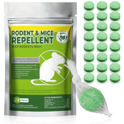 24PCS Mice Repellent Moth Balls, Peppermint Oil Rodent Repeller, Natural Pest Control for Rats Squirrels Roach Insects, Indoor Outdoor Mouse Deterrent, Pet & Family Safe Alternative to Traps & Poison - Image 1