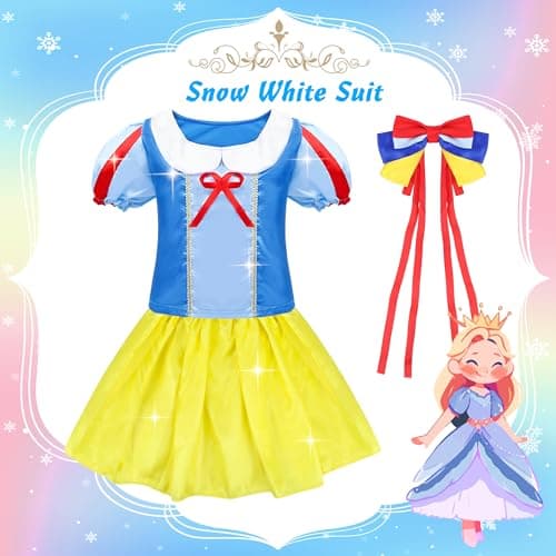 16 Pcs Princess Dress Up Clothes for Little Girl Role Play Costume Gift Set, Princess Mermaid Pretent Play Outfit Toys for Toddler Girls, Cosplay Birthday Party Gifts for Girls Age 3 4 5 6 7+ Year Old - Thumbnail 3