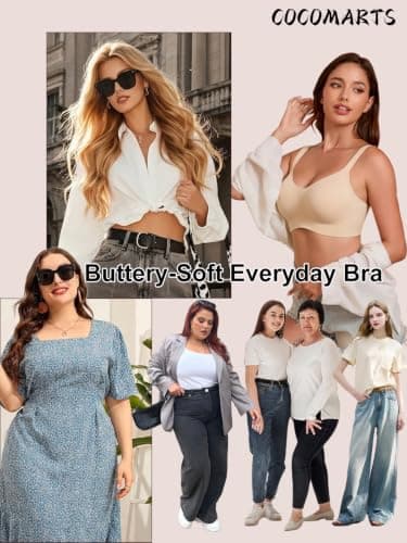 COCOMARTS Jelly Bras for Women No Underwire Seamless Push Up Bra,Coffee,M - Thumbnail 6