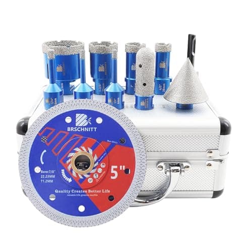 BRSCHNITT Diamond Core Drill Bit Set - Tile Hole Saw for Porcelain Tile Ceramic Marble Granite Drilling&4/5"& 2" Diamond Chamfer Finger Bit&Adapter & 5" Saw Blade - Thumbnail 6