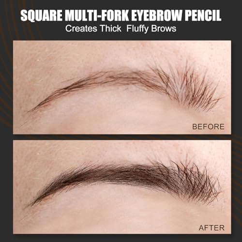 HECI BEAUTY Microblading Eyebrow Pencil - Waterproof Hair Stroke Brush with 3D Fiber Technology | 24HR Smudge-Proof | Natural Looking Brows Filler | Easy Apply & Gifts for Women, Brown - Thumbnail 4