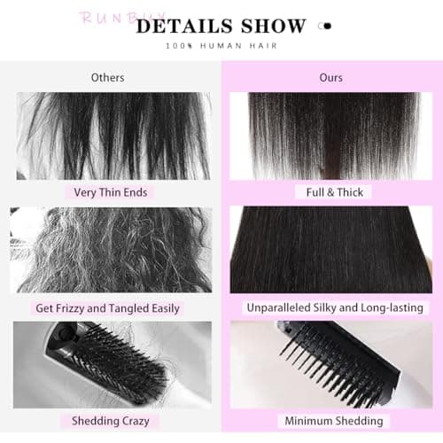 RUNBUY 26Inch Straight Wigs Human Hair 13x6 Real frontal Wig 220 Density HD Lace Front Wigs Human Hair Pre Plucked Straight Human Hair Wig for Women Natural Black No Synthetic Fiber True to Length - Thumbnail 5