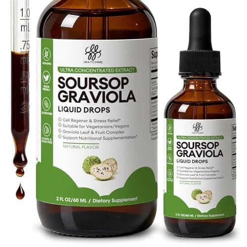 iMATCHME Soursop Graviola Liquid Drop for Cell Support & Regeneration, Immune System and Gut Health Support, Pure Soursop Bitters Liquid, High Absorption, Sugar/Gluten Free, Natural Flavor, 2 Fl Oz - Image 1