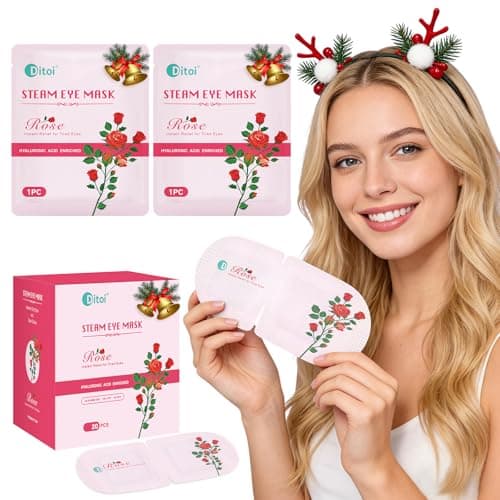 Ditoi Steam Eye Mask, Heated Eye Mask for Dry Eye Relief,Warm Compress with Hyaluronic Acid,Christmas Stocking Stuffers,Travel Essentials & Relaxation Gifts,Rose 20 Packs - Image 1