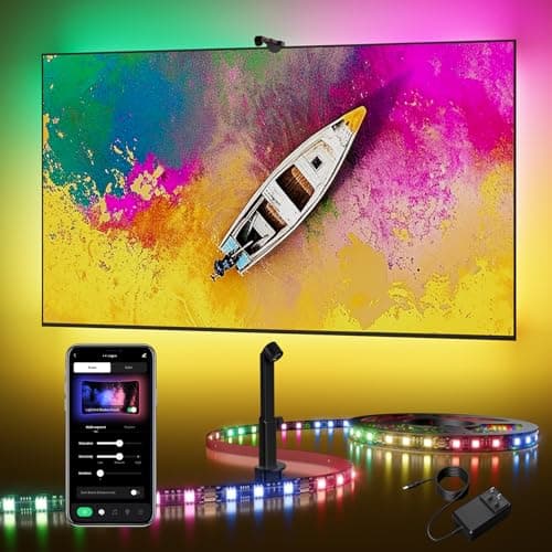 DeckTok TV Backlight LED 15ft - TV Backlight Sync to Screen PC Monitor for 55-75 Inch RGB LED Strip Lights Cuttable with Sensor Smart App Control Game & Music Sync Color Changing Light for Home Decor - Image 1