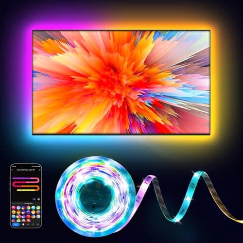 Pak RGB+IC LED Strip Lights for Bedroom & TV, 32.8ft Smart Lights with Remote APP Control, DIY 16 Million Colors, Music Sync Color Changing LED Lighting, 44 Scene Modes, Work with Alexa & Google - Image 1
