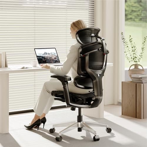 FLEXISPOT ErgoX-PRO Ergonomic Office Chair with Footrest Black – AeroWeave 5.0 Mesh Seat, 5D Lumbar, 7D Armrests, 4D Headrest, 551LBS Capacity – Office, Gaming, Home - Image 1