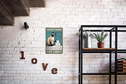 Carastora Vintage Funny Bathroom Sign – Humorous Metal Decor Plaque, Suitable for Cafes, Pet Lovers, Cats, Toilets, Bedrooms, Living Rooms, Kitchens, and Home Wall Decoration – 8x12 Inches - Thumbnail 3