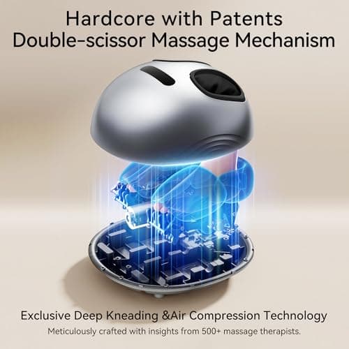 QXC Foot Massager with Heat & Compression, Patented Scissor-Hand Shiatsu Core for Deep Kneading, 131°F Constant Heat, 3 Modes, Adjustable Intensity, Fits Up to Men’s 12 - Thumbnail 3