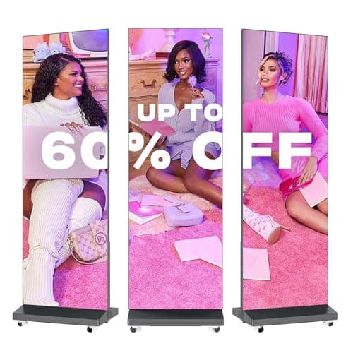MWE LED Digital Signage Display with Flight Case, P1.86 Spliceable LED Poster Screen with Publishing System, Foldable Advertising Display Kiosk for Events and Rentals, WiFi/USB/HDMI (1 Panel), Black - Image 1