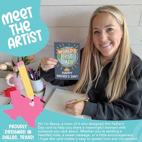 Hadley Designs Happy Father's Day Card from Son or Daughter - Fathers Day Cards from Kids, Fathers Day Card for Son Husband Brother Uncle Son-in-law or Father-in Law - Thumbnail 2