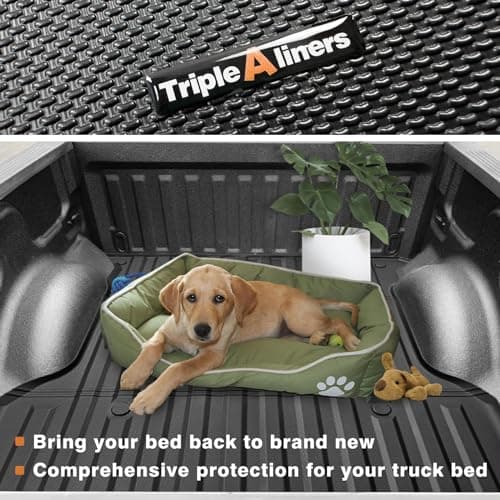 TripleAliners Truck Bed Mat Compatible with 2004-2014 Ford F150 Accessories 5.5FT Vehicle Perfectly Flush All Weather Protection TPE Heavy Duty Pickup Car Bed Cargo Mat - Thumbnail 5