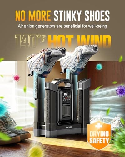 POPCHOSE Heavy-Duty Boot Dryer, Boot Warmer Helps Reduce Odor, Fast 1.5-Hour Drying Dual Dir Duct Shoe Dryer, Silent & Adjustable Timer, Effective Drying for Work Boots & Outdoor Gear - Thumbnail 2