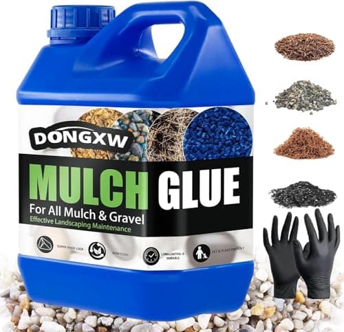 Mulch Glue for Landscaping, 64oz Concentrated Rock Glue, Weather-Resistant Gravel Binder & Stabilizer, Non-Toxic Pet-Safe Adhesive for Pea Gravel, Stones & Pebbles, Outdoor Garden Paths & Walkways