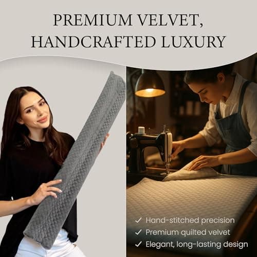 Ciieyuo® Door Draft Stopper – Premium Velour Under Door Gap Filler & Noise Blocker | Insert-Design Draft Stopper for Bottom of Door (30"-36") | Blocks Cold, Noise, Dust – Easy Install, No Adhesive - Thumbnail 2