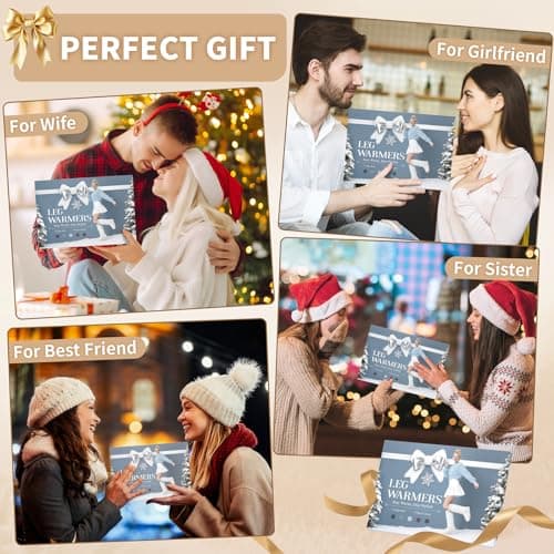 DODOKIE 3 Pairs Leg Warmers for Women Winter Fleece Lined, Thick Cable Knit Boots Socks Pack for Skating Daily Wear, Christmas Gifts for Her Mom Wife Girl friend Stocking Stuffers (White Black Grey) - Thumbnail 6