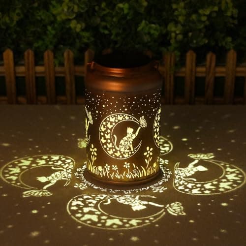 Mothers Day Gifts for Mom Grandma - Birthday Gifts for Women, Cat Solar Lights Outdoor Waterproof, Decorations Outside for Yard, Garden Decor Solar Lantern - Image 1