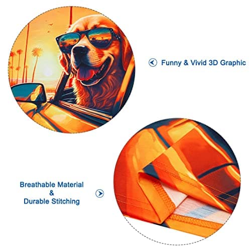 Funnycokid Boys Shirts Size 8 10 Dog Girls T-Shirts Kids Clothes Tops Tees Yellow Graphic Black Animal Print Short Sleeve Cool 8-10 Years - Thumbnail 6