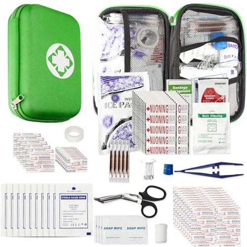 Car-Home Survival First-Aid Kit Emergency-Kit - Green 273Piece Equipment Travel Supplies First Aid Set Home Essentials Camping Hiking YIDERBO