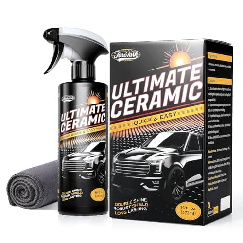Real Ceramic Coating for Cars Polish (16 Fl Oz), Unmatched Shine Car Wax Coating Spray, No Pungent Smell, Quick Detailer Spray Wax, Lasts 50+ Washes Car Paint Sealant, Truck Accessories
