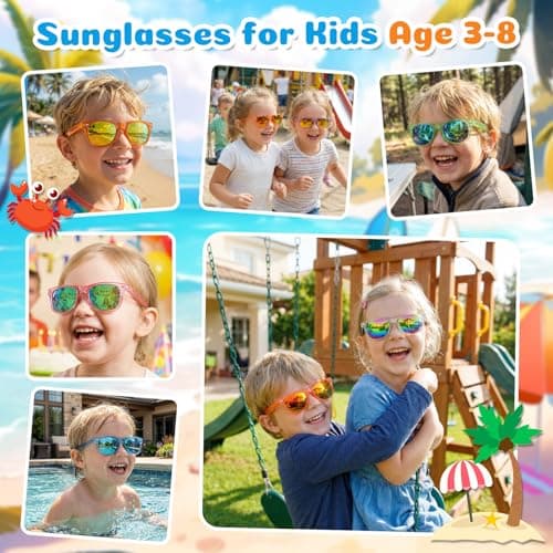 Froman Kids Sunglasses Bulk, 24 Pack Party Favors for Boys and Girls Ages 3-8, Neon Colors with UV 400 Protection, Birthday Goodie Bag Stuffers - Thumbnail 3