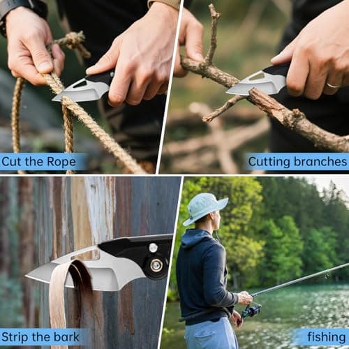 Pocket Knife:1.98" Mini Folding Knife for Men Women, EDC Knives with Button Lock, 5CR15 Blade & Aluminum Handle with Pocket Clip – 3 Modes (Folded/Dagger Shape/Full-Open), Perfect for Gifting 270 - Thumbnail 5