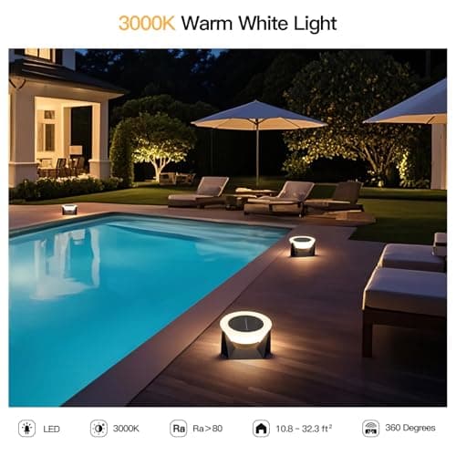 MVBT Solar Post Lights, 7.1" Outdoor Pillar Light Solar Powered, Modern Fence Deck Cap Lamp Fixture, Waterproof Column Lantern 3000K Led Landscape Lighting for Outside Patio Yard Garden Decoration - Thumbnail 6