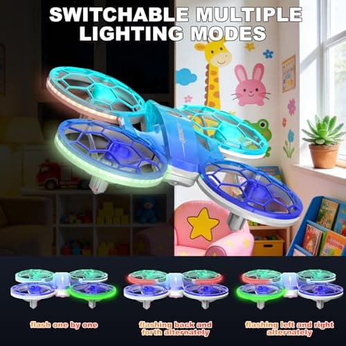Drone for Kids and Beginners, Quadcopter Indoor Small with 2 Modular Batteries, 360° Flips, 3 Speeds, Auto Hover, LED Lights, Great Valentine‘s Day, Birthday Gift Toy for Boys and Girls - Thumbnail 6