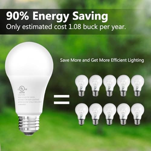 dalattin 4 Pack LED Bulbs Daylight White 5000K, 100 Watt Equivalent A19 Standard Bulbs, E26 Base, 1500 LM, Efficient 15W Energy Saving, Non-Dimmable, 80+ CRI, 120V, UL Listed, for Living Room, Office - Thumbnail 3