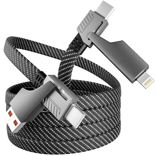 4 in 1 Charging Cable Fast Charging 65W, USB C Cable 4-in-1 USB Multi Charging Cable with E-Mark Chip, Multiple iPhone Charger Cord for iPhone 16/15/14/13 Series/Pad/Android/Tablets and More(4FT) - Image 1