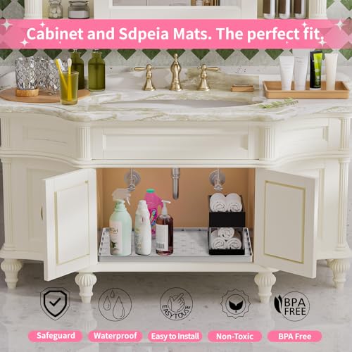 Sdpeia Under Sink Mat 19"×19" Waterproof Silicone Cabinet Liner & Sink Protector for Kitchen & Bathroom, Multi-Purpose Organizers Tray for Pets, Laundry, Cat Litter Mat - Thumbnail 3