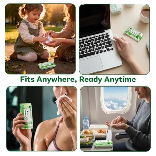 Dorahoney Unscented Wet Wipes Travel Size with Aloe Vera, Hypoallergenic Pocket Wipes for Sensitive Skin, 99% Water Moisturizing Mini Wipes Travel Essentials, 48 Count (8 Packs of 6) - Thumbnail 5