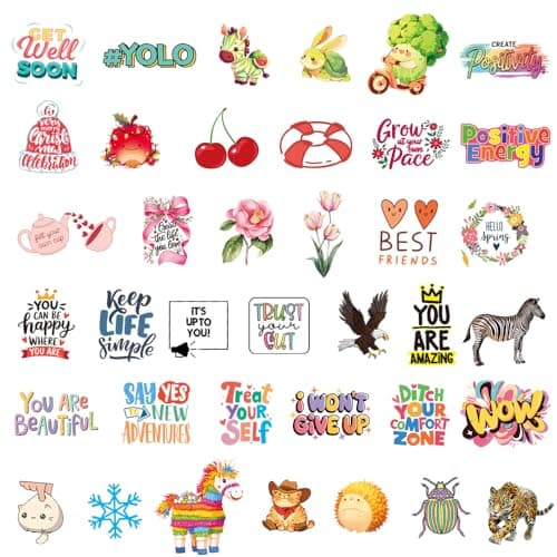 XIFUNNYSTK 300Pcs Transparent Stickers for Kindle Water Bottles Laptop Waterproof Decal for Scrapbook Luggage Phone Sticker for Teens School Students Gifts Classroom Party Favors Decoration Crafts - Thumbnail 2