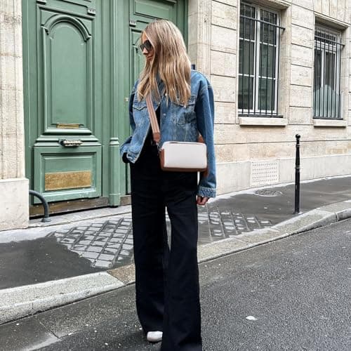 Roulens Triple Zip Small Crossbody Bag for women,Wide Strap Cell Phone Purse Shoulder Handbag Wallet with Credit Card Slots - Thumbnail 2