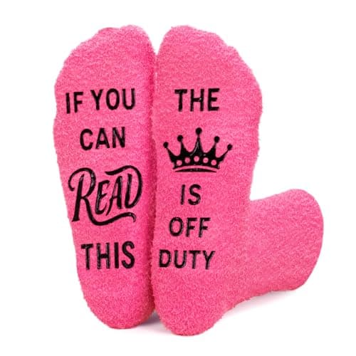 Dalycro Retirement Gift for Woman Funny Fuzzy Socks Retirement Birthday Gag Gift for Mom Grandma Christmas Stocking Stuffer (US, Alpha, One Size, Regular, Regular, Pink) - Image 1