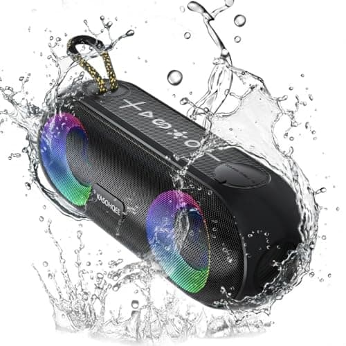 KASOHQEE Portable Bluetooth Speaker with RGB Lights, 20W Loud Sound, IPX6 Waterproof, 20H Playtime, Wireless Speakers for Travel, Sport, Party, Outdoor, Shower - Image 1