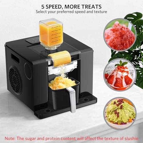 Shaved Ice & Slushie Machine No Ice Needed, Sugar Free Slushy Machine, 60S Making Shaved Ice, Slushie, Margaritas, Auto Clean, LED Display, 280W Frozen Drink Maker for Home, Party, Outdoor Use - Thumbnail 4