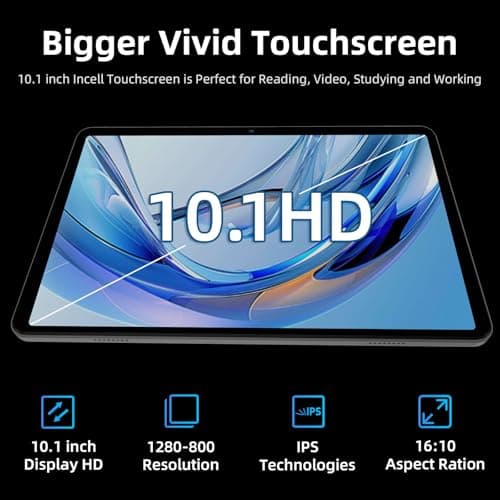 2026 Upgraded Tablet 10 inch, Android 16 Tablet, Octa-Core Processor, 24GB RAM 64GB ROM 2TB Expand, 1280x800 HD Touchscreen, GPS, WiFi 5, Dual Camera, BT5.0, 6000mAh, Widevine L1 - Thumbnail 5