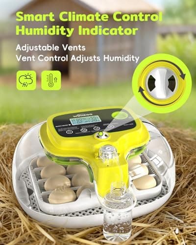 Incubators for Hatching Eggs, 16 Eggs Incubator with Auto Water Refill, Automatic Turner, Digital Temperature Control & Humidity Display and Led Candler, Poultry Hatcher for Chicken, Duck, Quail - Thumbnail 2