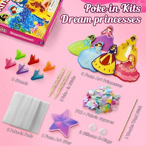 ZUNIRA Poke Art Kits Dream Princess Mess-Free DIY Crafts for Kids Ages 3+ - Thumbnail 2